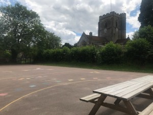 Large playground area.